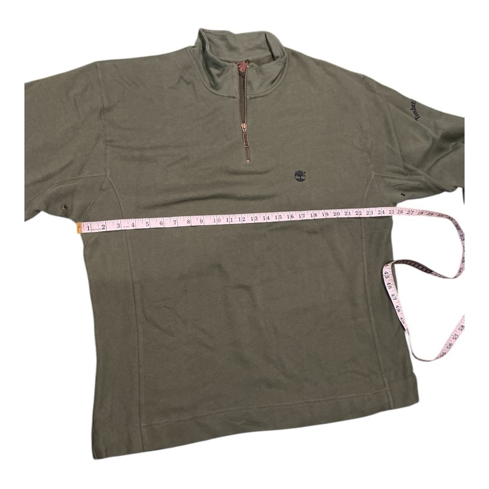 Timberland Weathergear Men’s Quarter Zip Pullover Sweatshirt Size L Olive Green - Picture 5 of 9